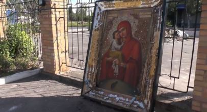 Παναγία του Ποτσάεφ διασώθηκε πό τον βομβαρδισμένο ναό του Αγίου Ιωάννη της Κροστάνδης στην περιοχή του Ντονέτσκ