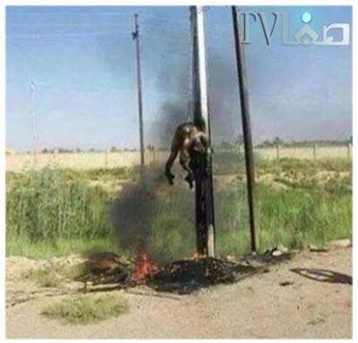 τον σταύρωσαν και τον έκαψαν στο Ιράκ.Από twitter με ημερομηνία 11.9.14 πηγή safa tv